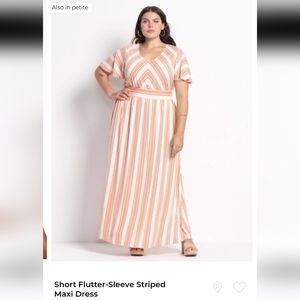 Lane Bryant plus flutter sleeve striped maxi dress. Size 18/20